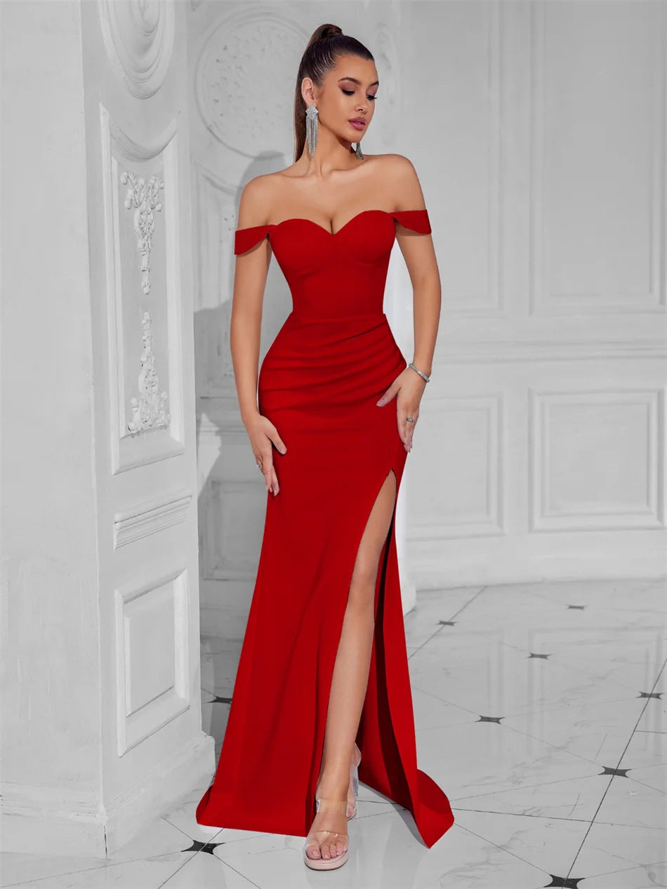 👑 Queen Maxi Épaule Dénudée – Soirée Sol