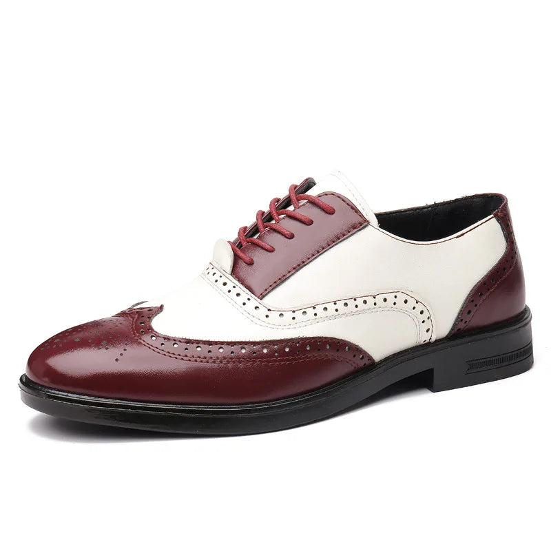 👑 ROYAL BROGUE OXFORD — CHAUSSURES HOMME CUIR BOUT POINTU ÉLÉGANTES