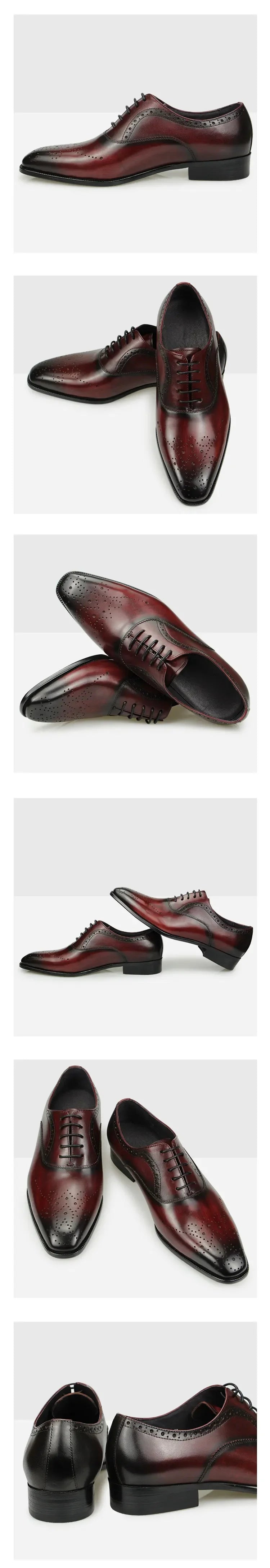 👑 King Brogue Signature – Noir & Bordeaux