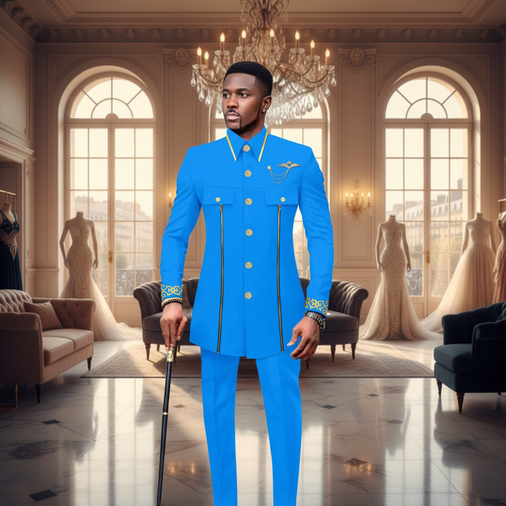 👑 KING AFRICA SLIM — COSTUME AFRICAIN CINTRÉ BRODÉ BLAZER & PANTALON