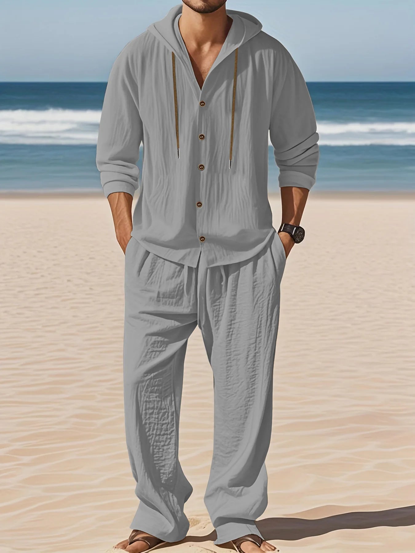 👑 KING LINEN SET — ENSEMBLE LIN CHEMISE & PANTALON SIGNATURE