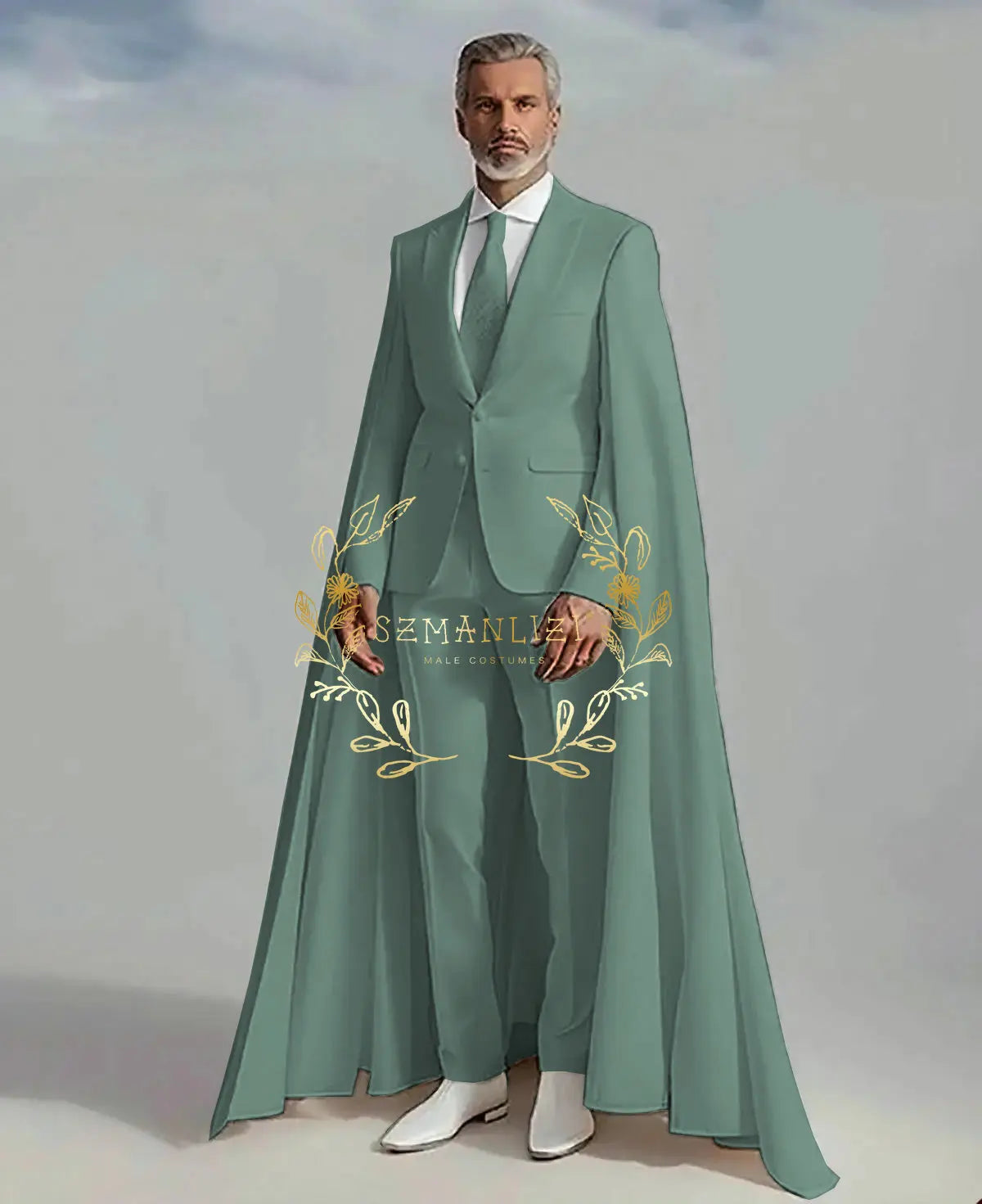 👑 KING CEREMONY SUIT — COSTUME MARIAGE 2 PIÈCES CAPE & BLAZER
