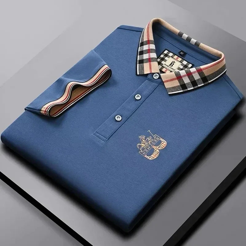 👑 KING POLO PLAID — POLO COTON CARREAUX BRODÉ SIGNATURE