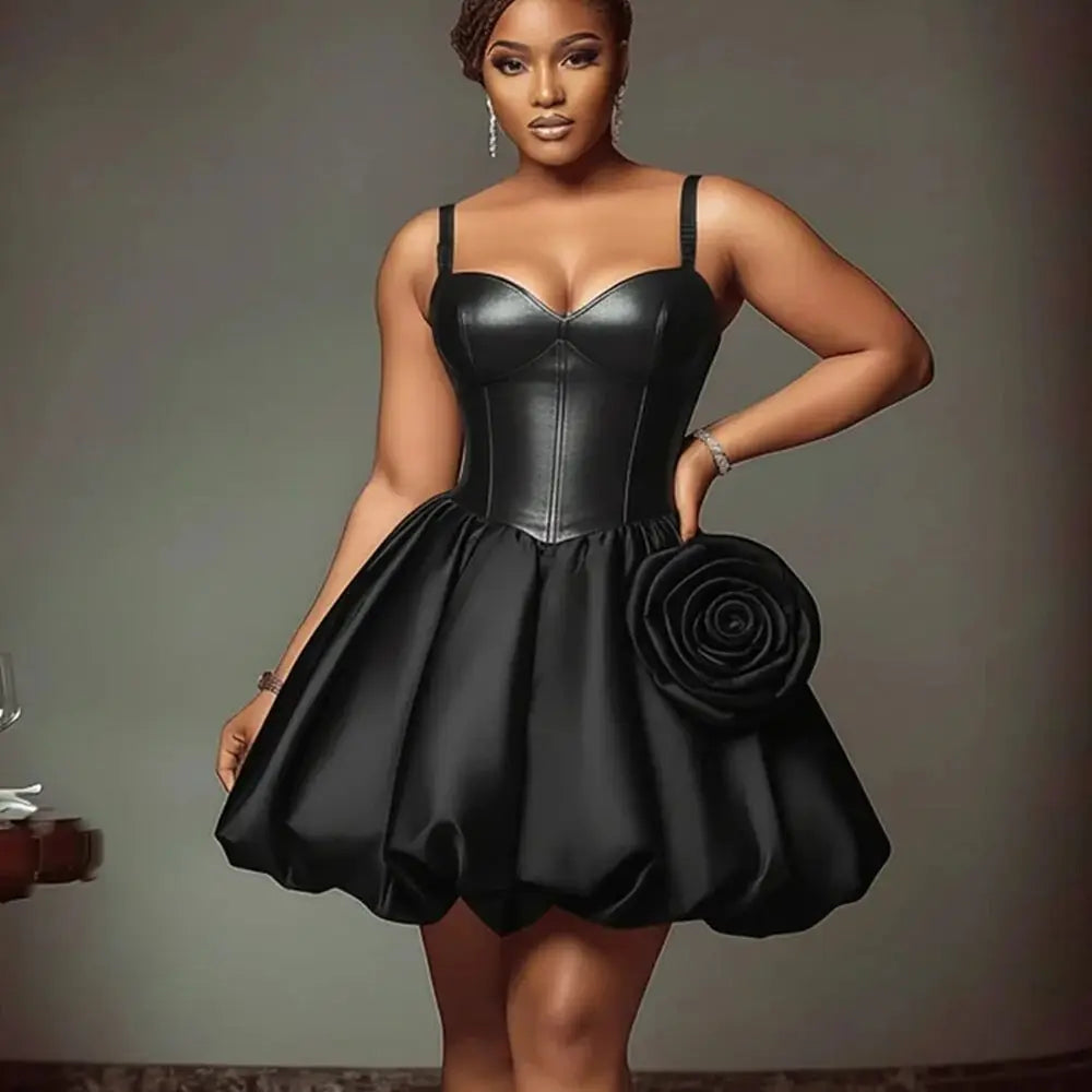 👑 QUEEN CORSET BUBBLE ROSE 3D — ROBE MINI RUNWAY EDITION