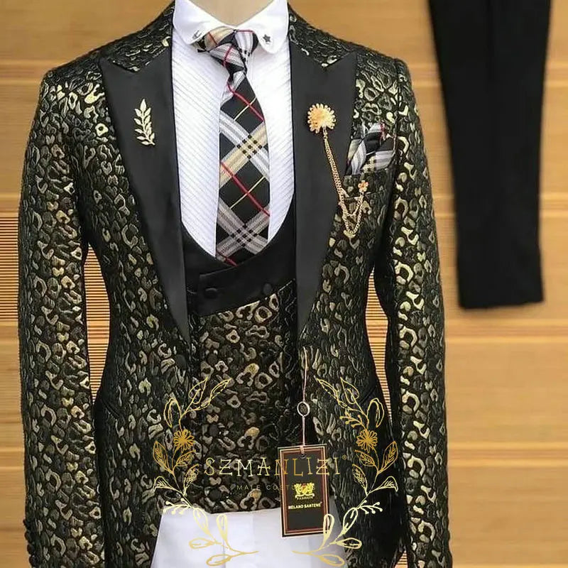 👑 King Léopard Or – Costume 3 Pièces Audace