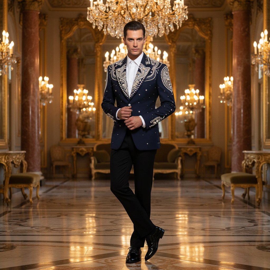 👑 King Crystal Revers – Tuxedo Soirée Prestige