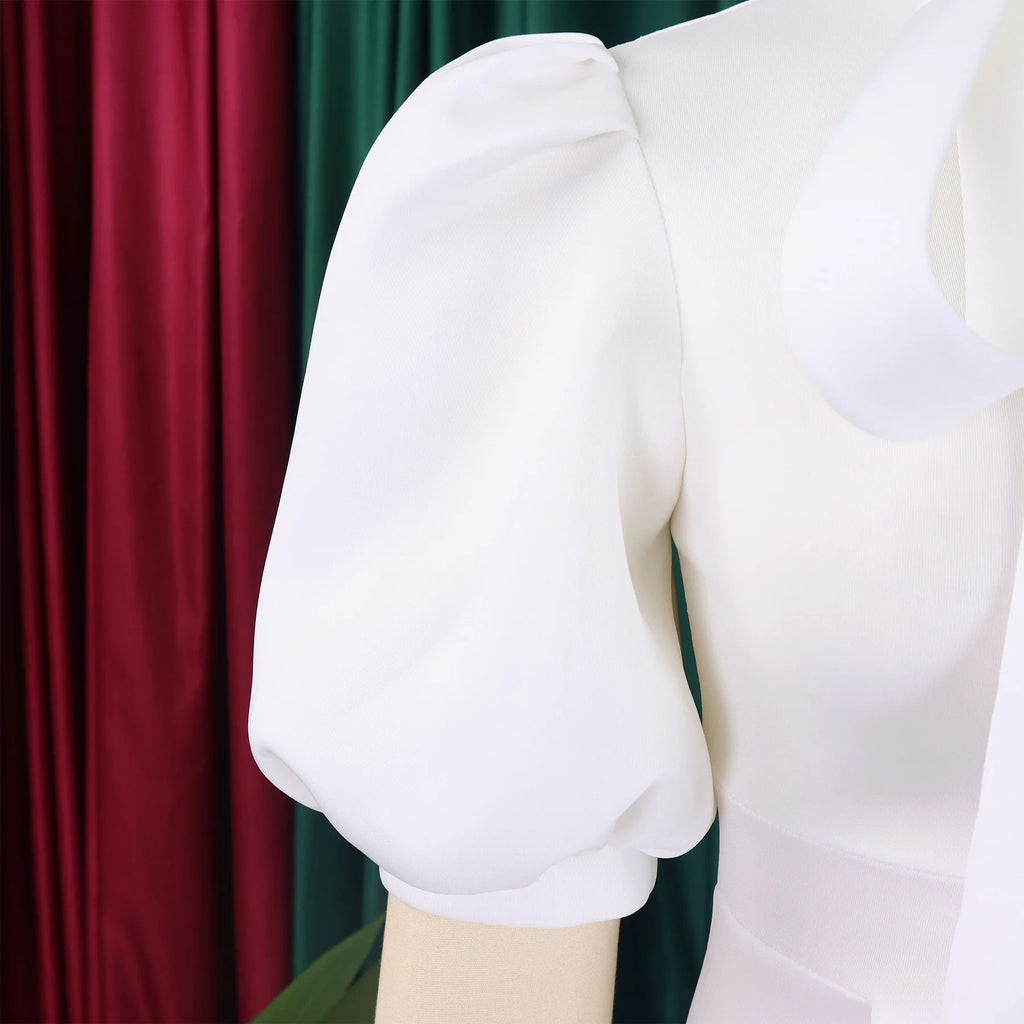 👑 QUEEN BOW — ROBE PLISSÉE À NŒUD SIGNATURE