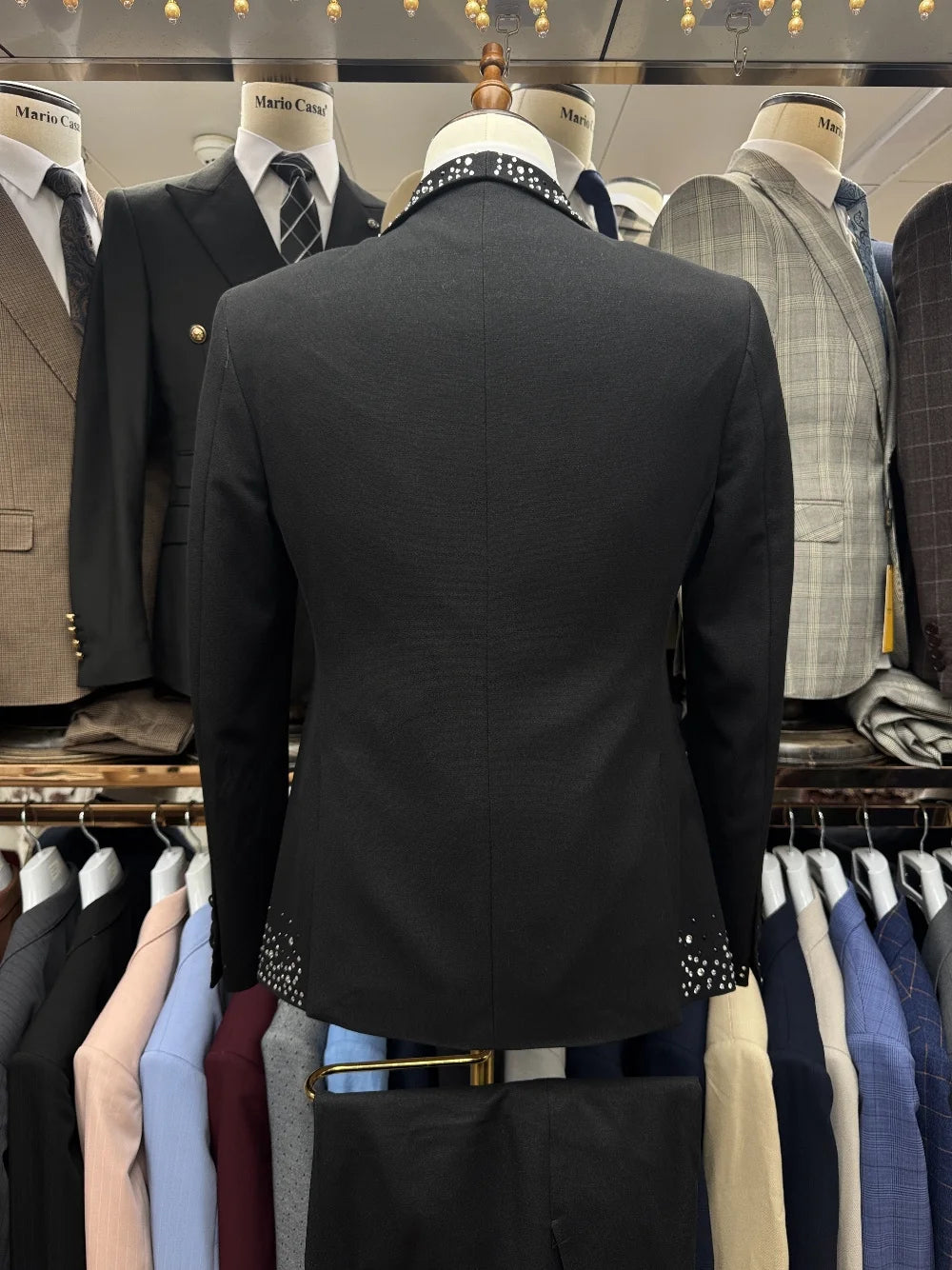 👑 KING BEADED CEREMONY SUIT — COSTUME 3 PIÈCES PERLÉ MARIAGE HOMME