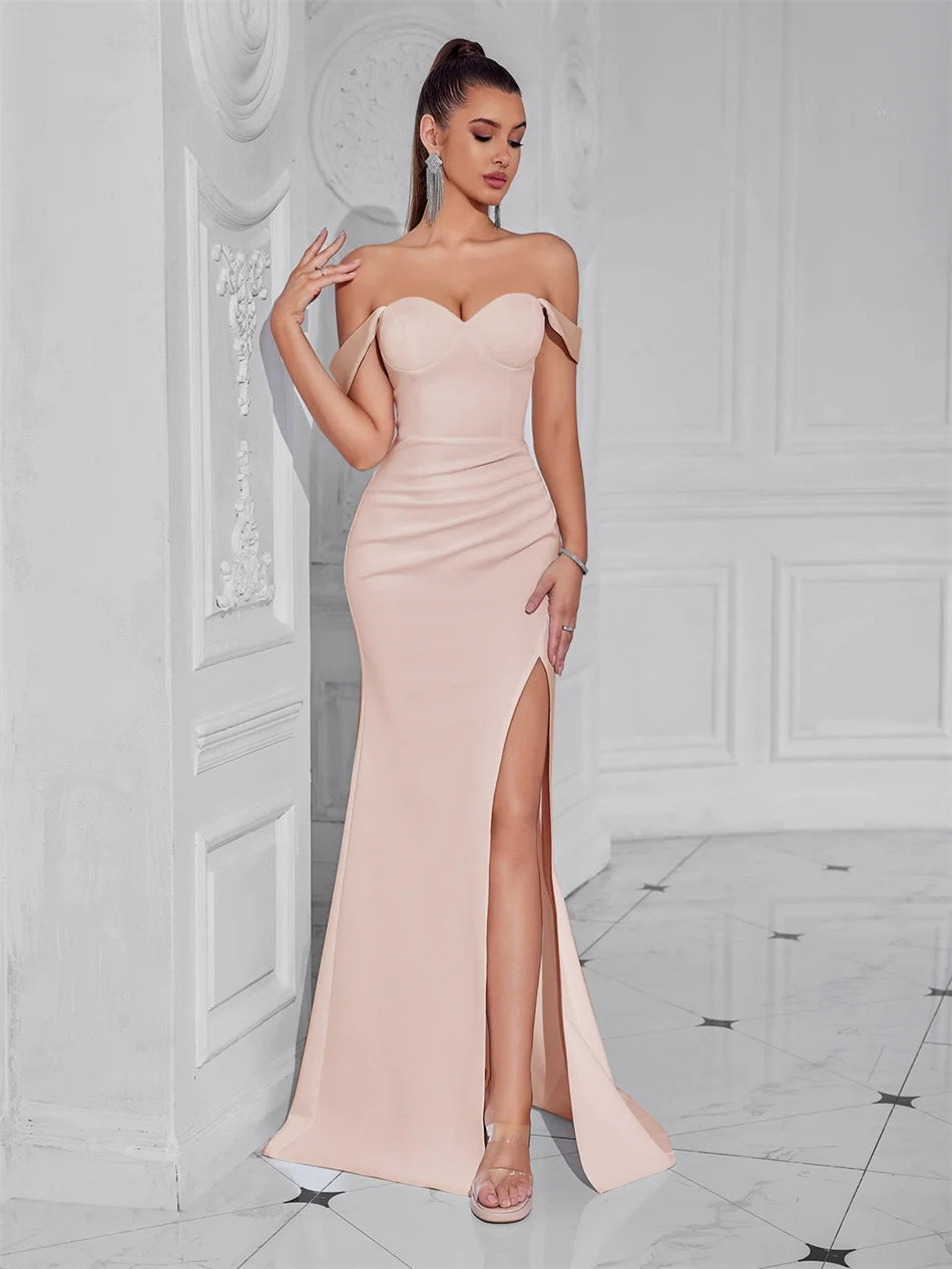 👑 Queen Maxi Épaule Dénudée – Soirée Sol