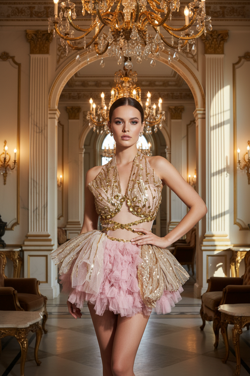 👑 QUEEN MINI ROBE COCKTAIL — ICÔNE DE SOIRÉE RUNWAY EDITION