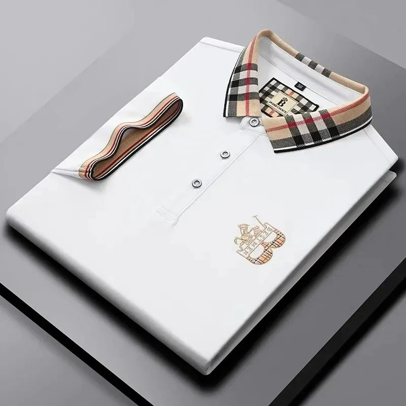 👑 KING POLO PLAID — POLO COTON CARREAUX BRODÉ SIGNATURE