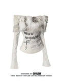 👑 QUEEN FUR GRAPHIC TOP  Y2K PARIS EDITION
