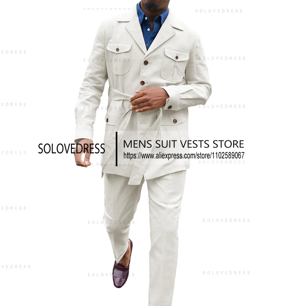 👑 KING LINEN SUIT — COSTUME CÉRÉMONIE 2 PIÈCES LIN & COTON ÉTÉ