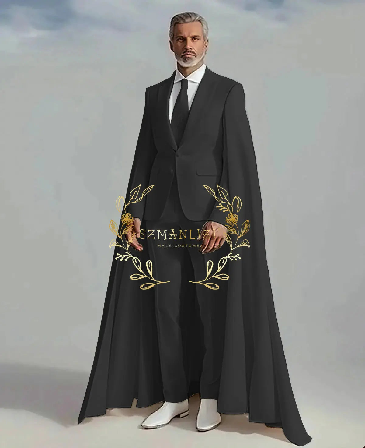 👑 KING CEREMONY SUIT — COSTUME MARIAGE 2 PIÈCES CAPE & BLAZER