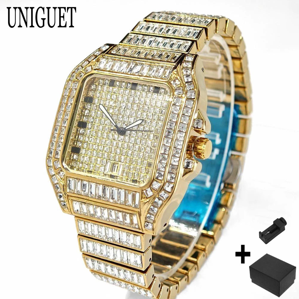 👑 Royal Montre Diamants – Quartz Hip Hop Luxe