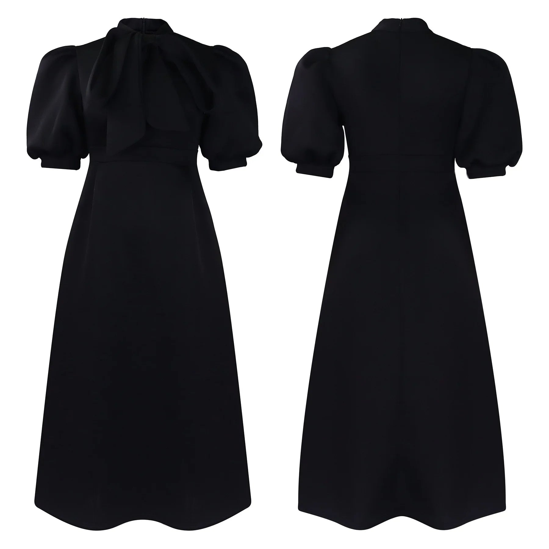 👑 QUEEN BOW — ROBE PLISSÉE À NŒUD SIGNATURE