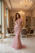 👑 QUEEN SIRÈNE — ROSE VOLANTS & PERLES SUR MESURE RUNWAY EDITION