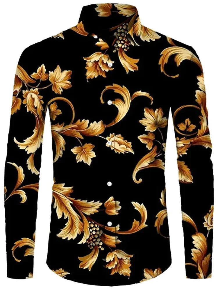 👑 King Chemise Paisley Or – Soie & Prestige