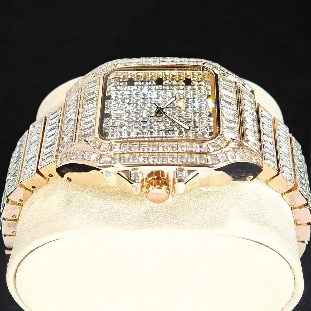 👑 Royal Montre Diamants – Quartz Hip Hop Luxe
