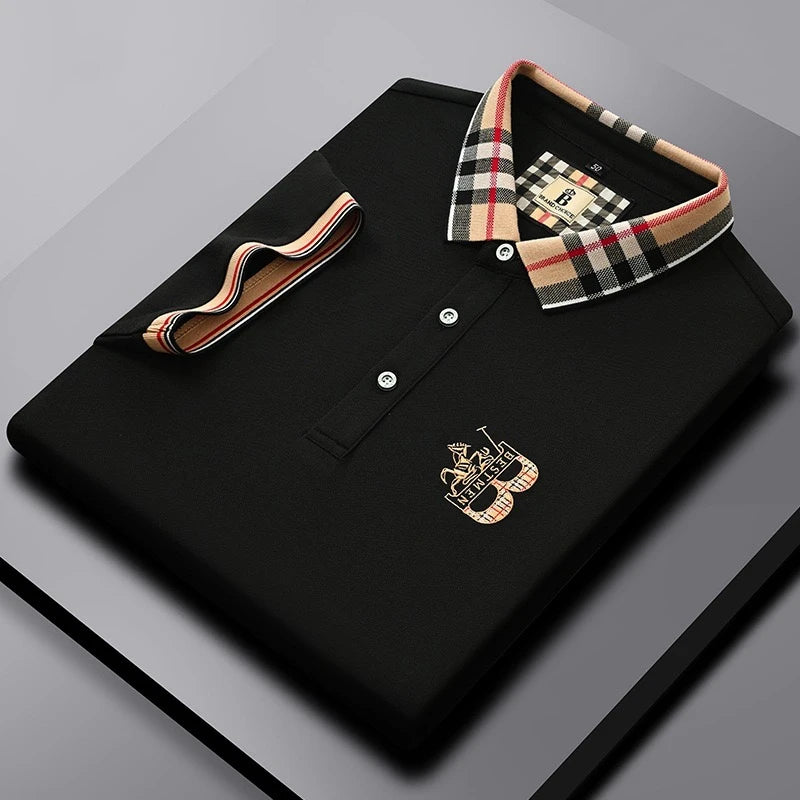 👑 KING POLO PLAID — POLO COTON CARREAUX BRODÉ SIGNATURE