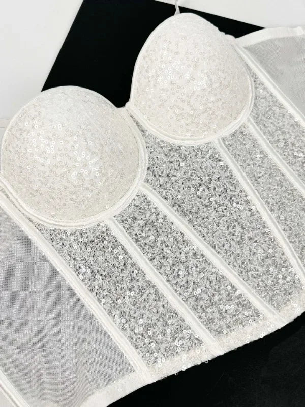 👑 Queen Corset Sequins – Top Scène & Soirée