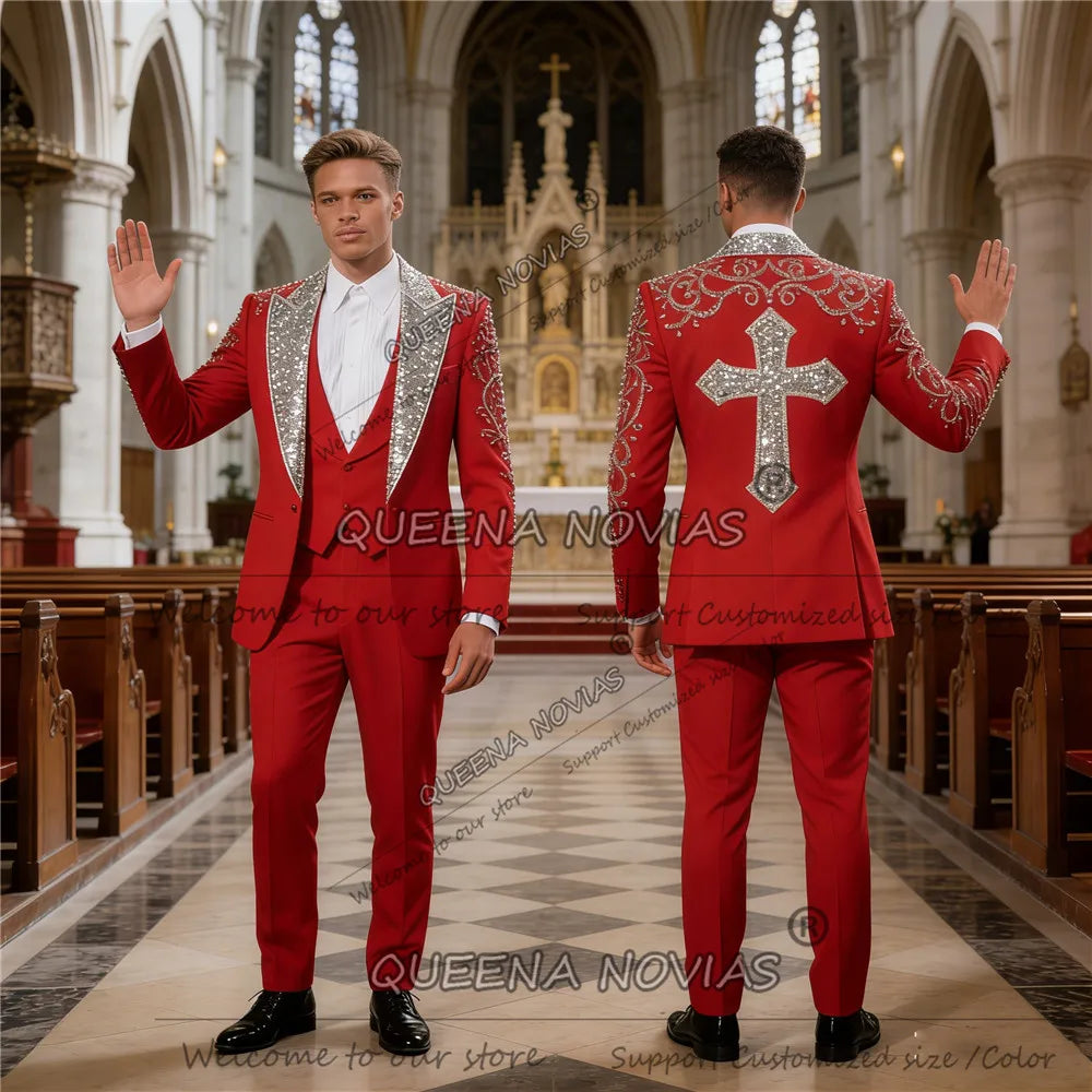 👑 KING CRYSTAL CEREMONY SUIT — COSTUME HOMME LUXE ORNÉ DE CRISTAUX SIGNATURE