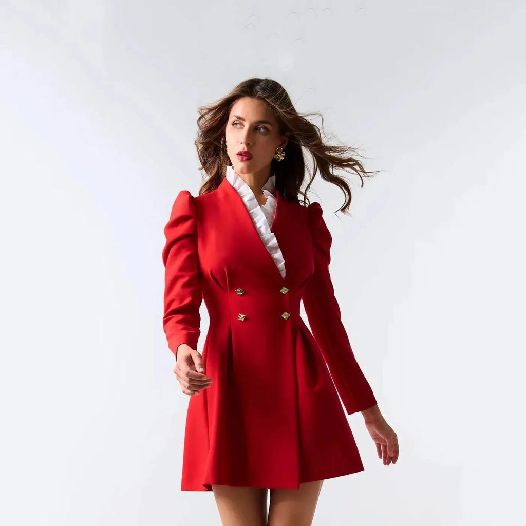 👑 Queen Tuxedo Élégance – Robe Bodycon Bureau & Soirée