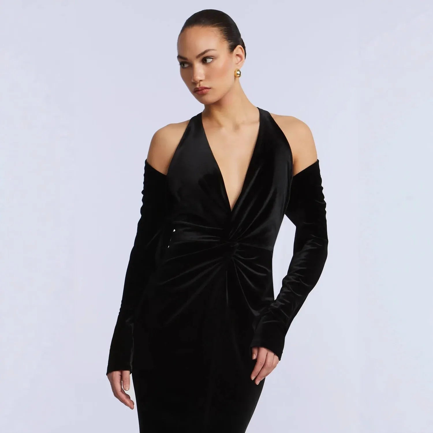 👑 QUEEN VELVET MERMAID — ROBE LONGUE VELOURS SIRÈNE COUTURE