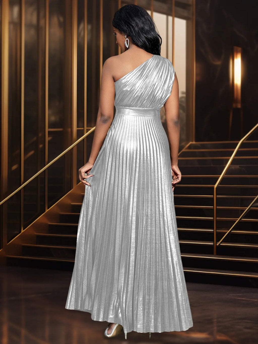 👑 QUEEN SILHOUETTE — ROBE LONGUE ASYMÉTRIQUE DOS NU COUTURE