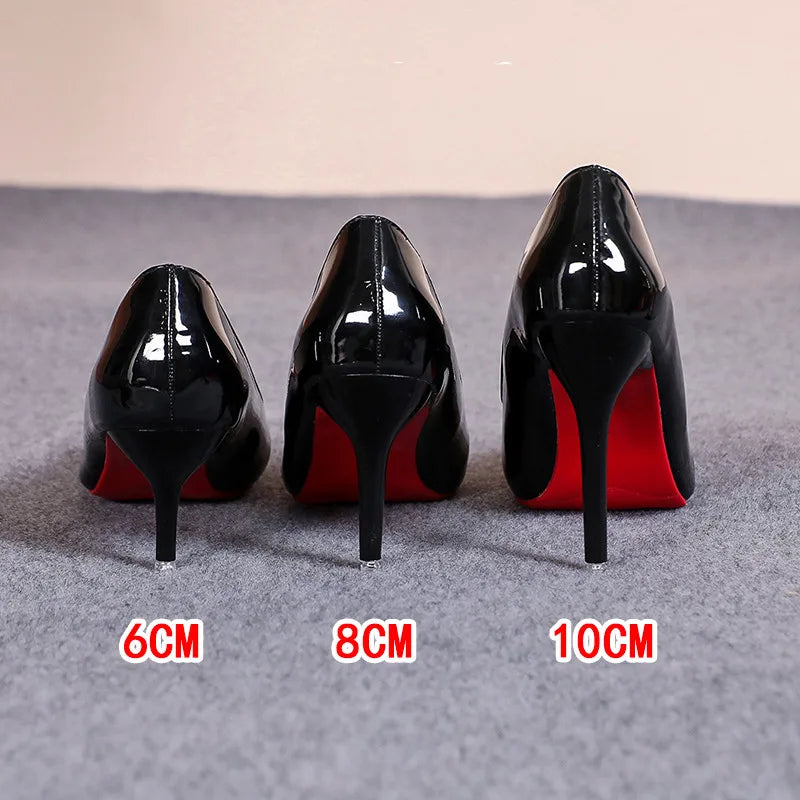 👑 ROYAL VERNI ROUGE — ESCARPINS AIGUILLES BOUT POINTU