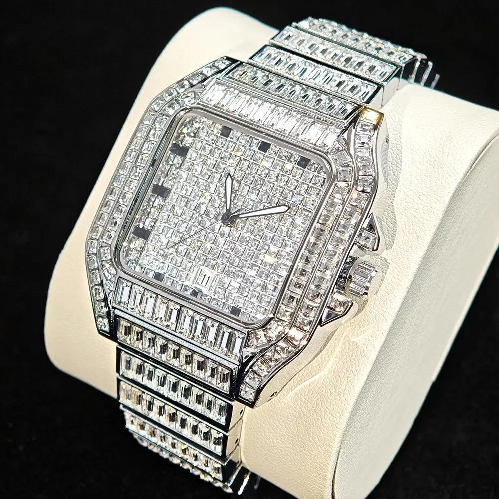 👑 Royal Montre Diamants – Quartz Hip Hop Luxe