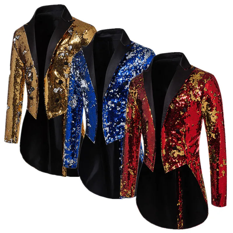 👑 KING SEQUIN TUXEDO BLAZER — VESTE SMOKING PAILLETTES SCÈNE & CÉRÉMONIE