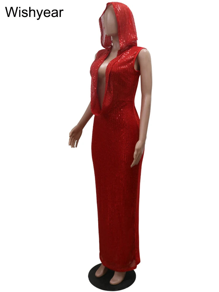 👑 QUEEN SEQUIN HALTER — ROBE LONGUE PAILLETTES DOS OUVERT GLAMOUR