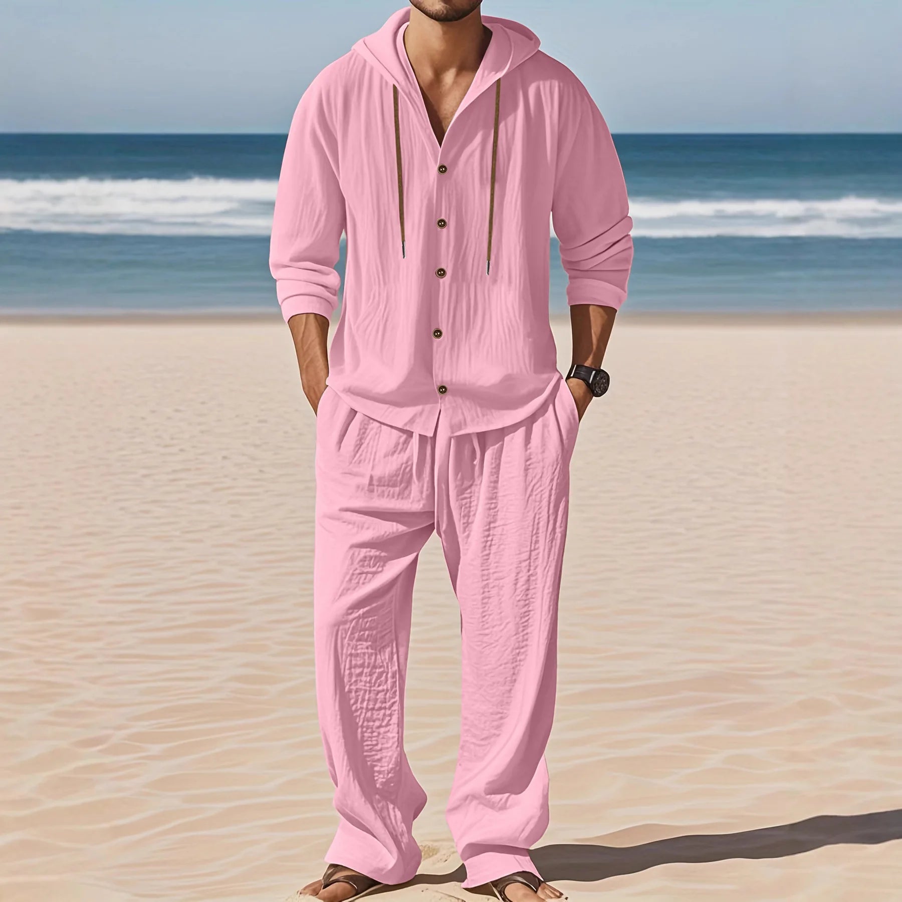 👑 KING LINEN SET — ENSEMBLE LIN CHEMISE & PANTALON SIGNATURE