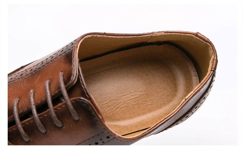 👑 Royal Brogue Wingtip – Oxford Noir & Marron