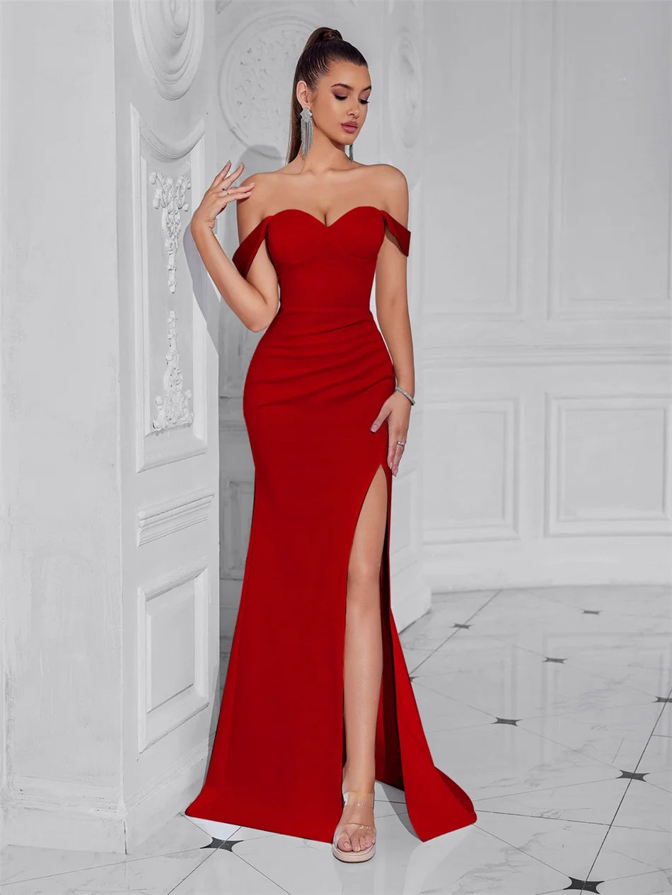 👑 Queen Maxi Épaule Dénudée – Soirée Sol