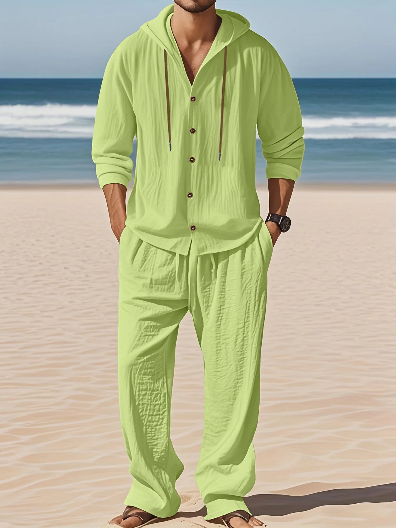 👑 KING LINEN SET — ENSEMBLE LIN CHEMISE & PANTALON SIGNATURE