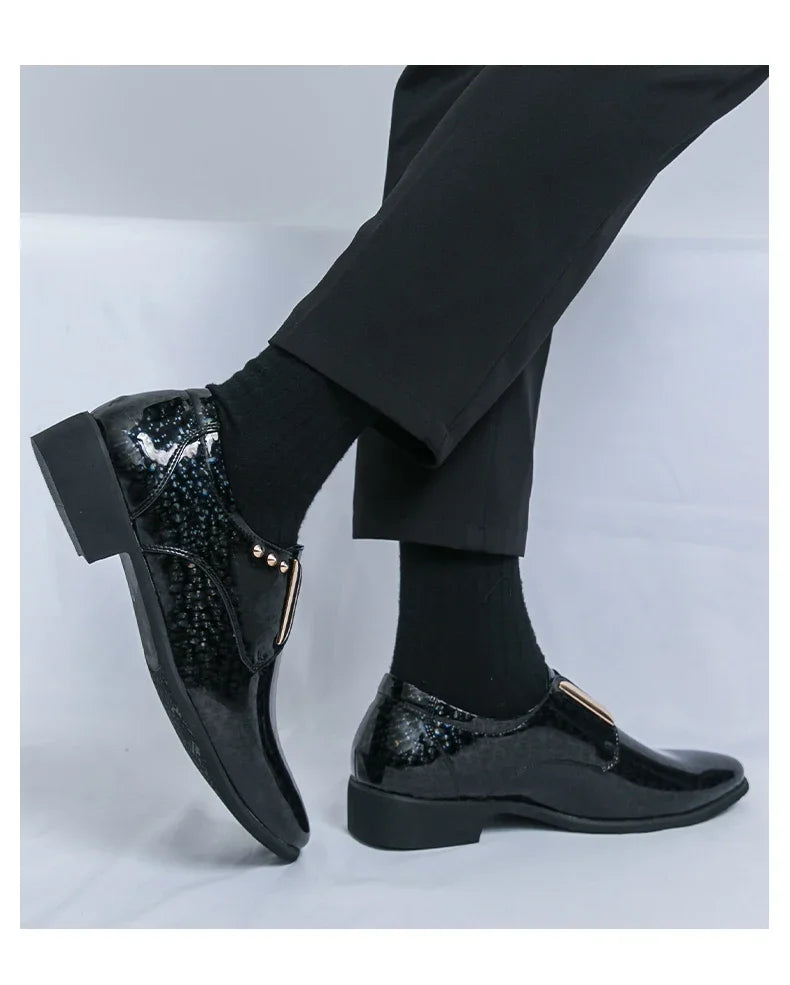 👑 Royal Or Bout Pointu – Oxford Talon Épais