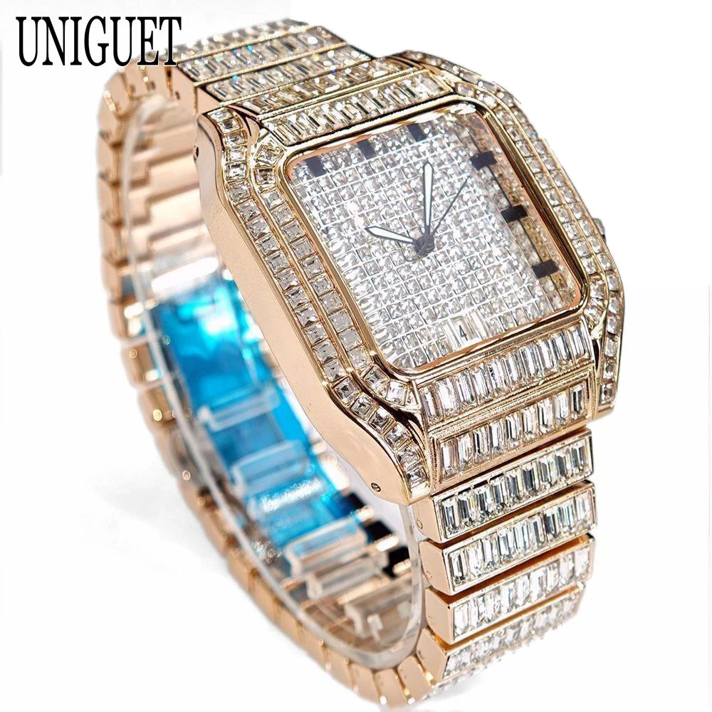 👑 Royal Montre Diamants – Quartz Hip Hop Luxe