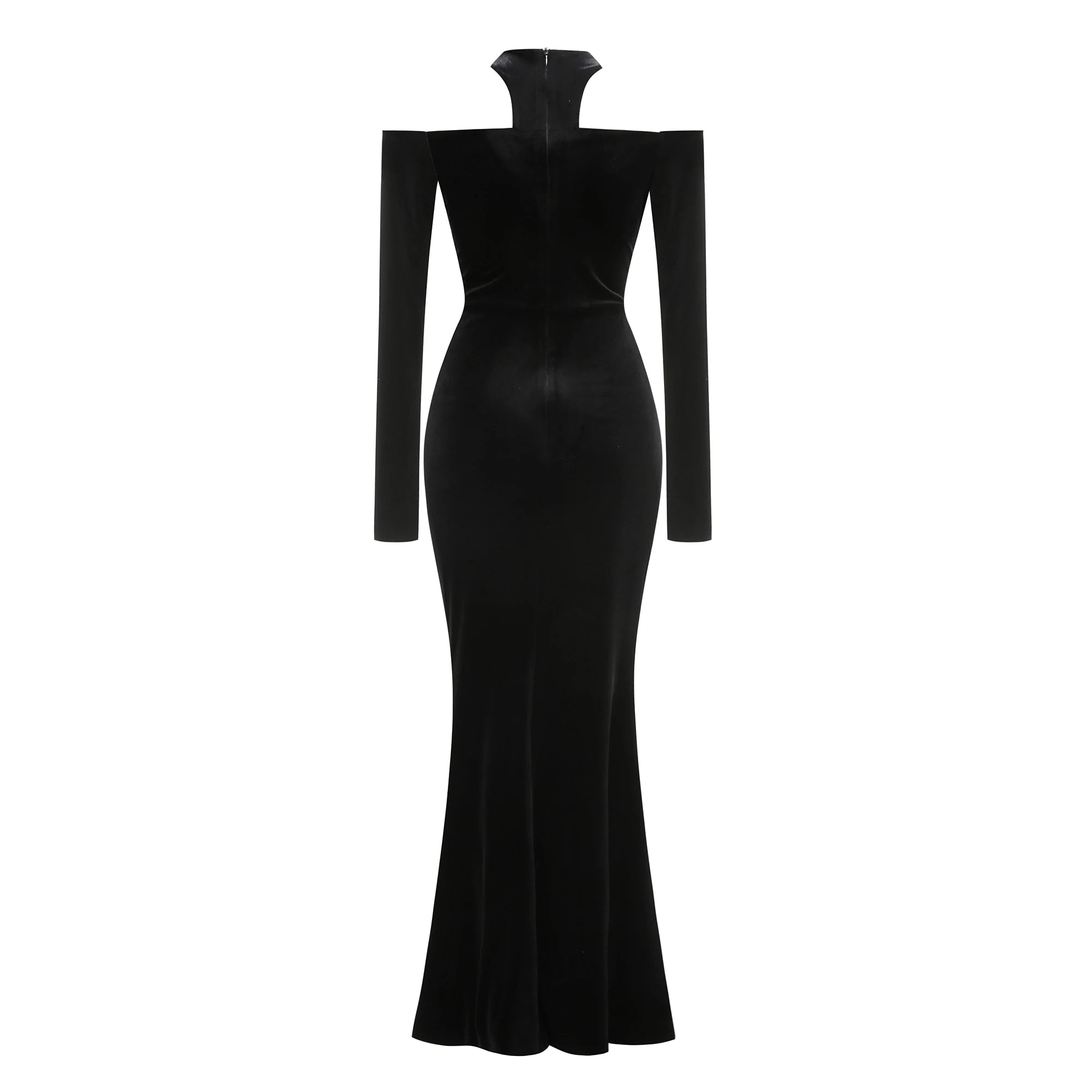 👑 QUEEN VELVET MERMAID — ROBE LONGUE VELOURS SIRÈNE COUTURE