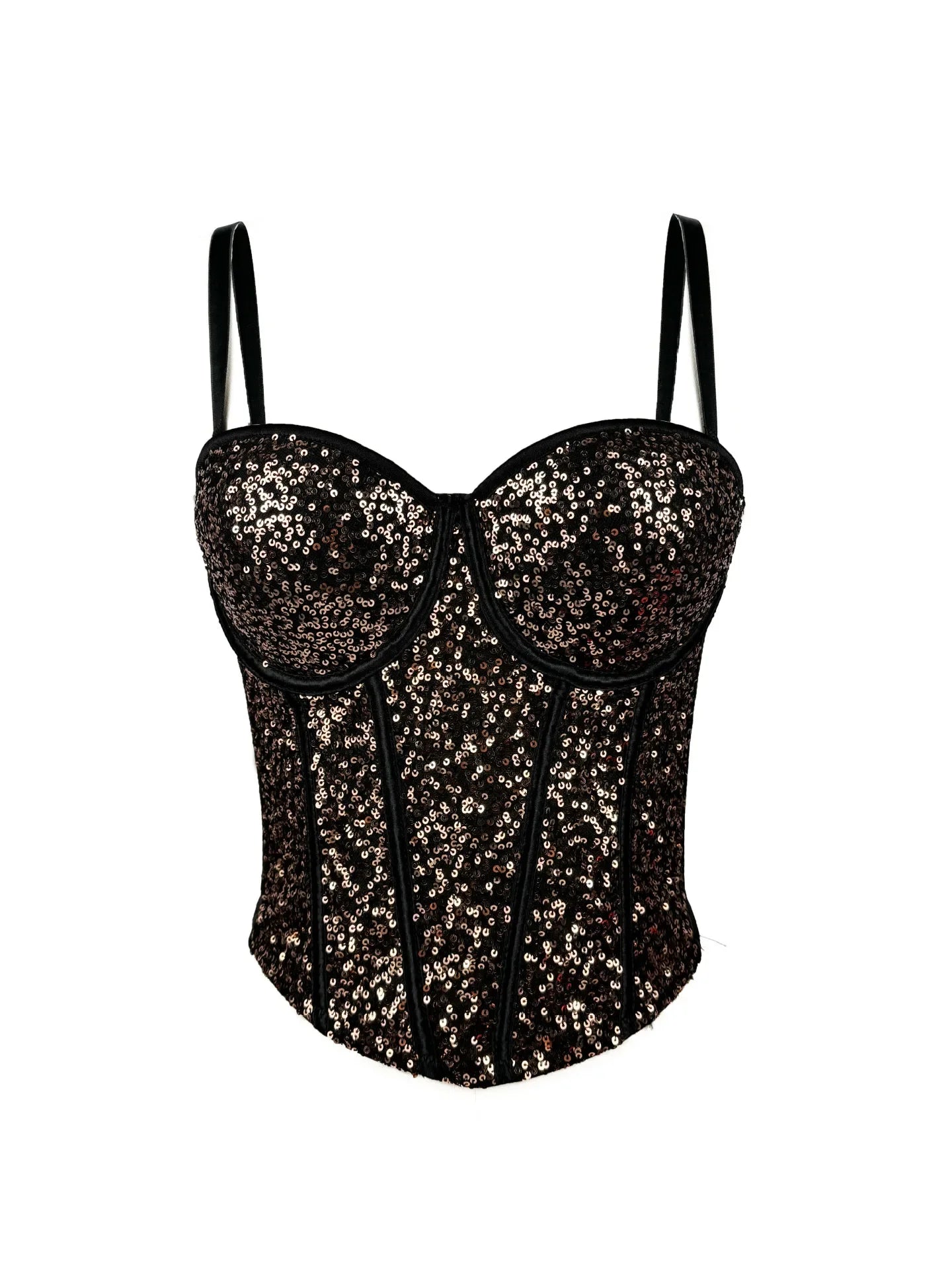 👑 Queen Corset Sequins – Top Scène & Soirée