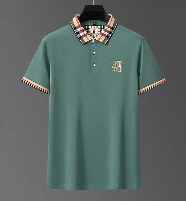 👑 KING POLO PLAID — POLO COTON CARREAUX BRODÉ SIGNATURE