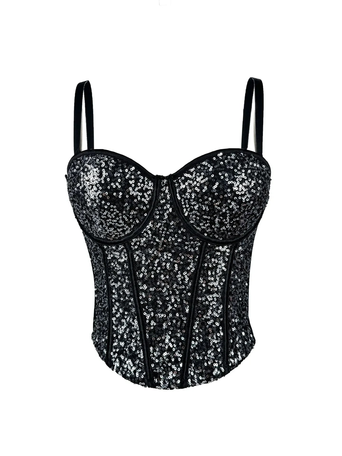 👑 Queen Corset Sequins – Top Scène & Soirée