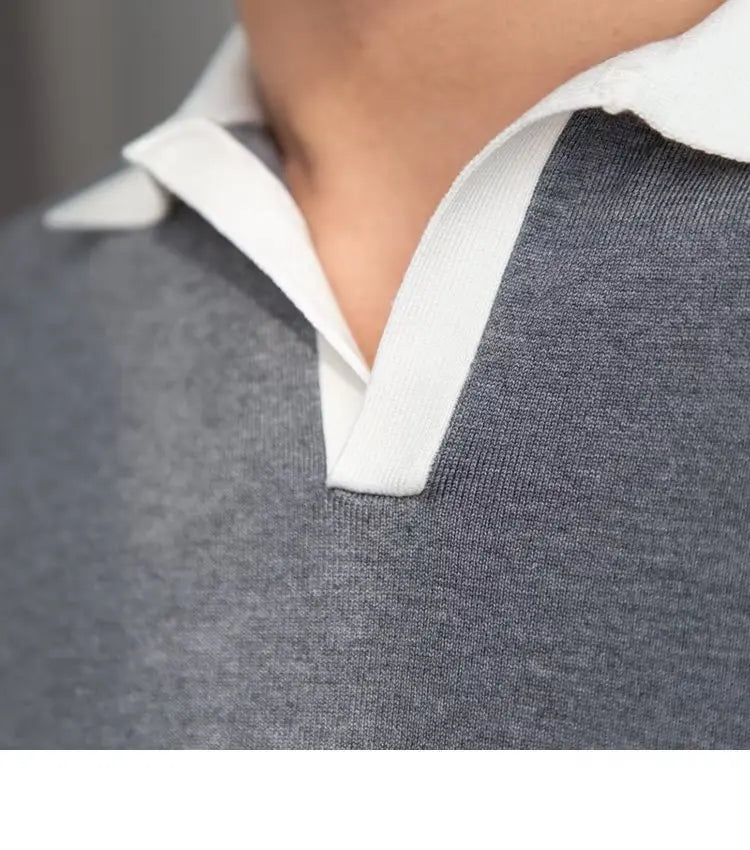 👑 KING POLO KNIT — POLO TRICOT COL REVERS CASUAL LUXE SIGNATURE