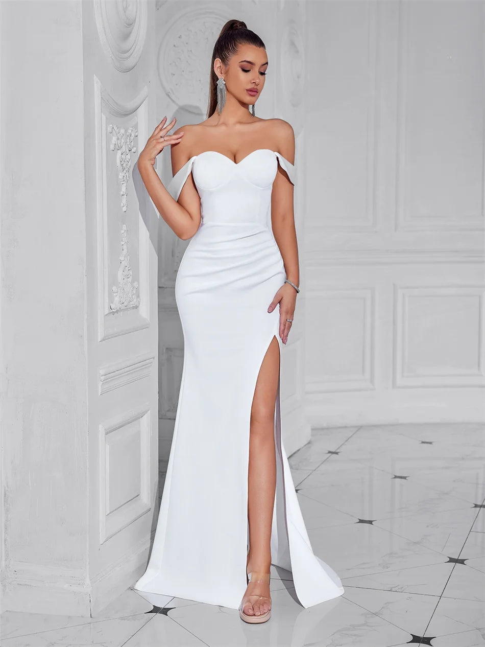 👑 Queen Maxi Épaule Dénudée – Soirée Sol