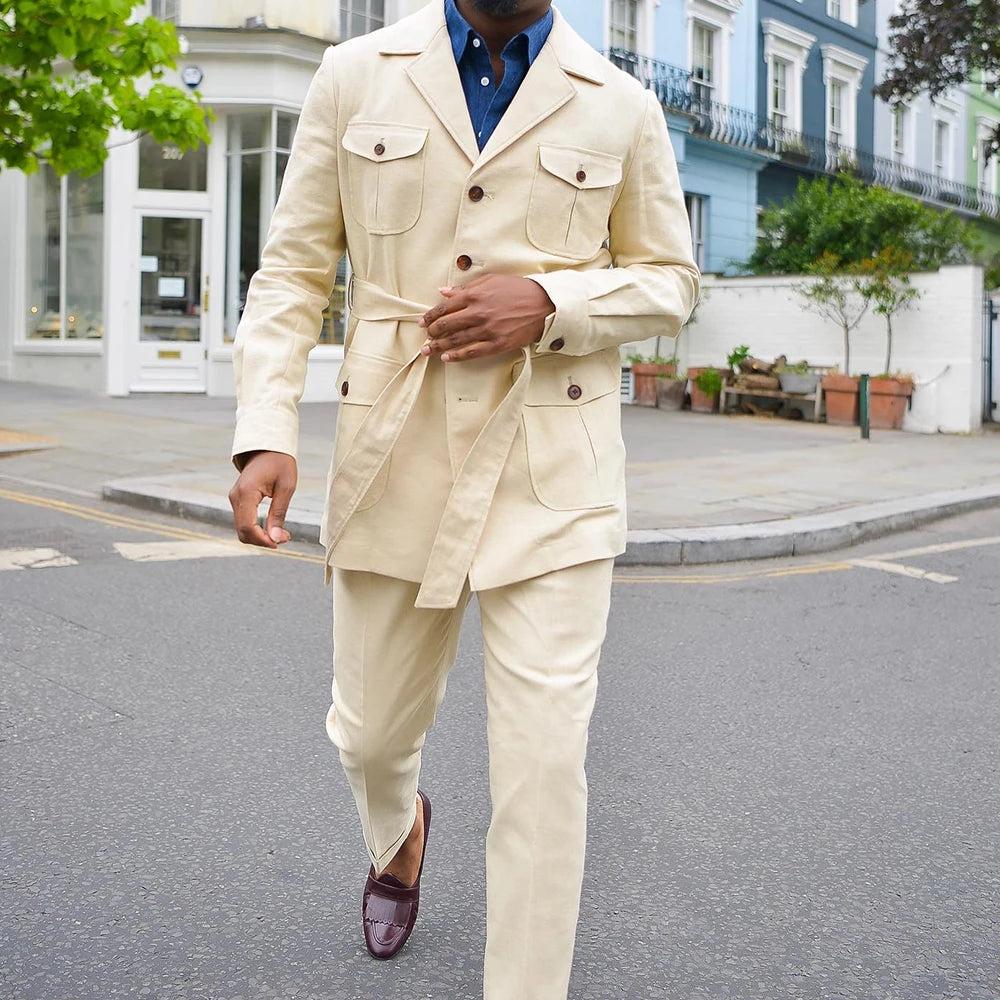 👑 KING LINEN SUIT — COSTUME CÉRÉMONIE 2 PIÈCES LIN & COTON ÉTÉ