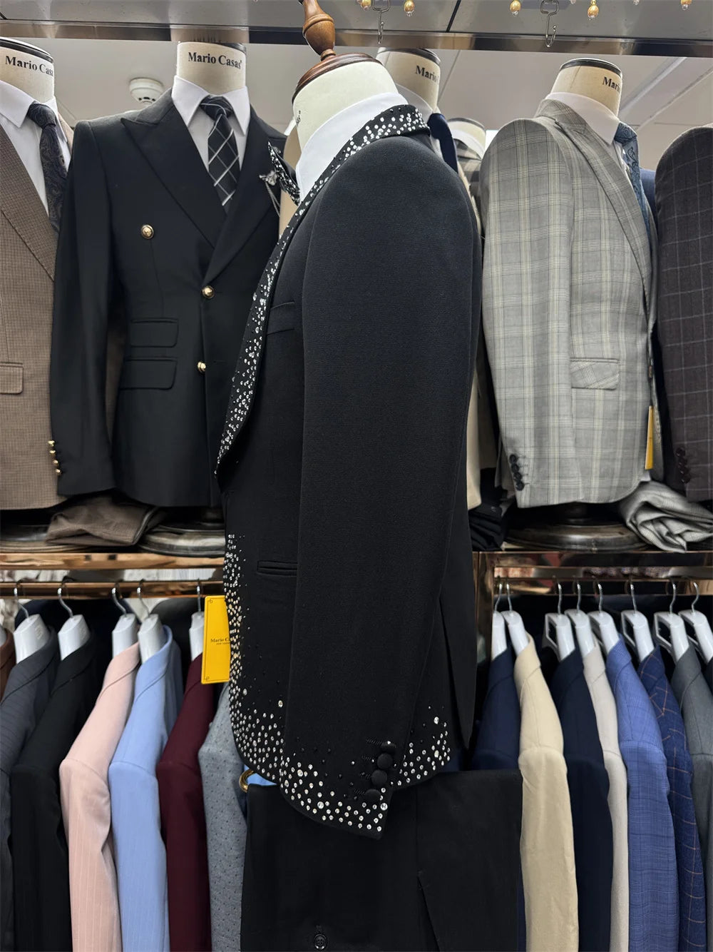 👑 KING BEADED CEREMONY SUIT — COSTUME 3 PIÈCES PERLÉ MARIAGE HOMME
