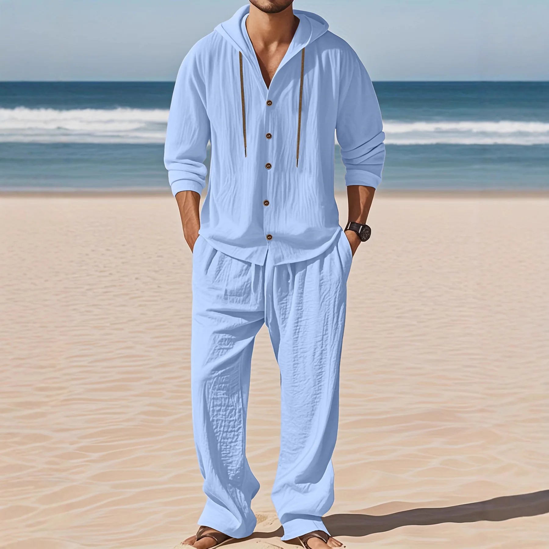 👑 KING LINEN SET — ENSEMBLE LIN CHEMISE & PANTALON SIGNATURE
