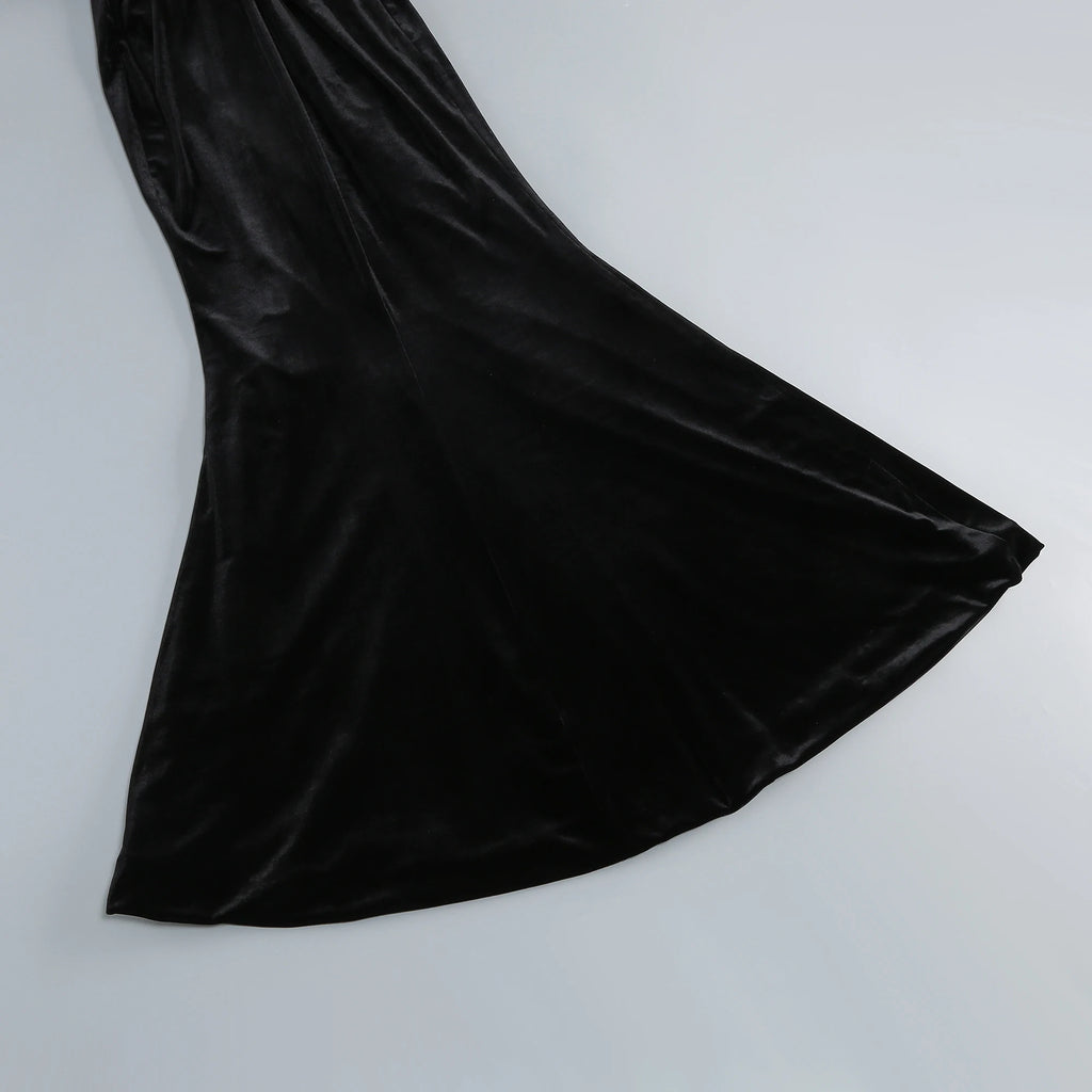 👑 QUEEN VELVET MERMAID — ROBE LONGUE VELOURS SIRÈNE COUTURE