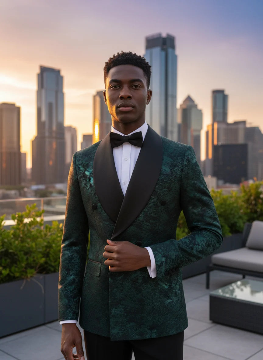 👑 KING TUXEDO CRISTAUX — 3 PIÈCES PRESTIGE SUR MESURE